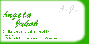 angela jakab business card